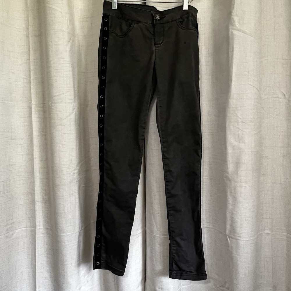 Harley-Davidson women's side Studded pant, black, Size 6 Skinny Low Rise